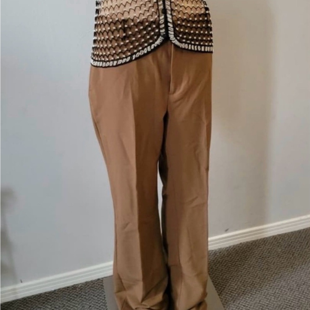 Stylish Brown Pants with Patterned Top